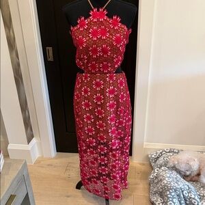 Elliatt Strapless Pink and White Floral Dress